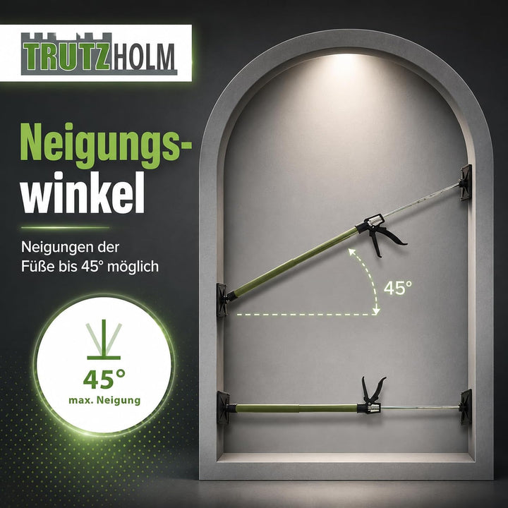 2x Montagestütze kurz 57-117 cm Klicksystem Teleskopstütze Einhandstütze Zargenspanner