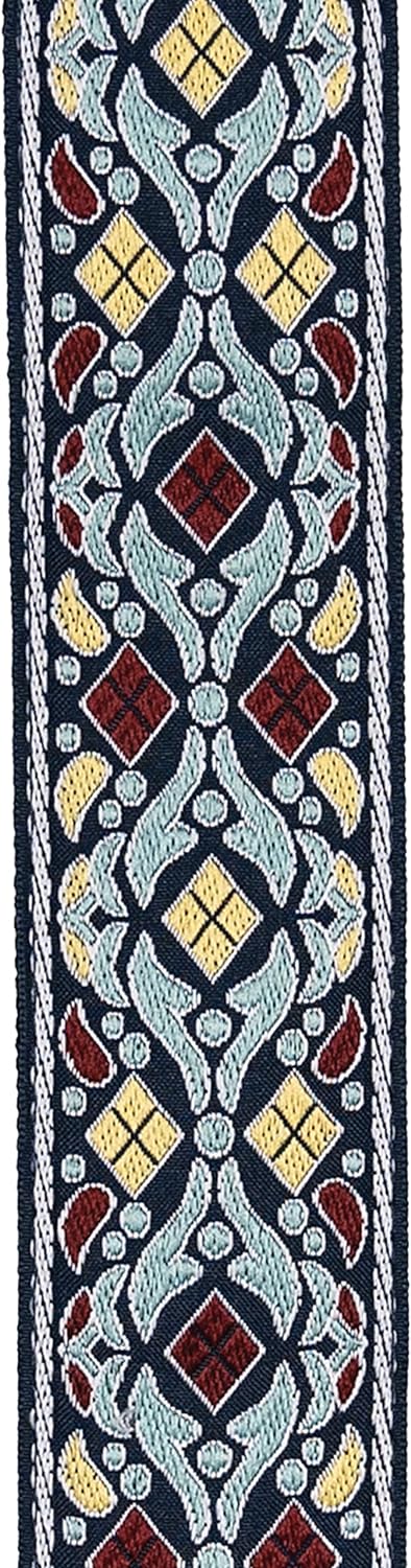 D'Addario Eco-Comfort Jacquard Woven Gitarrengurt, Navy Marineblau, Marineblau