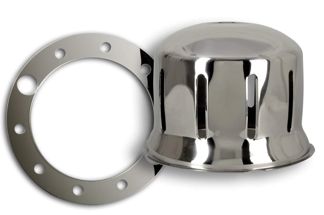 Universeller LKW Nabendeckel + Befestigungsring für Felgenauskleidung Edelstahl 22,5" Hinterachse