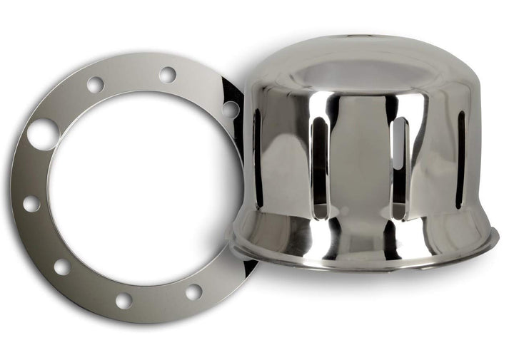 Universeller LKW Nabendeckel + Befestigungsring für Felgenauskleidung Edelstahl 22,5" Hinterachse