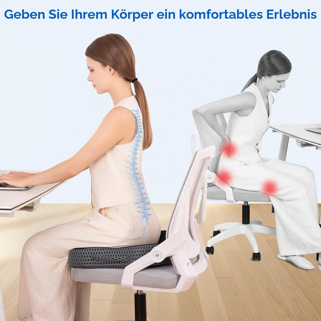 Qutool Sitzkissen, Grosses Ergonomisches Sitzkissen Bürostuhl– Komfortabler Unterstützung, Sitzpolst