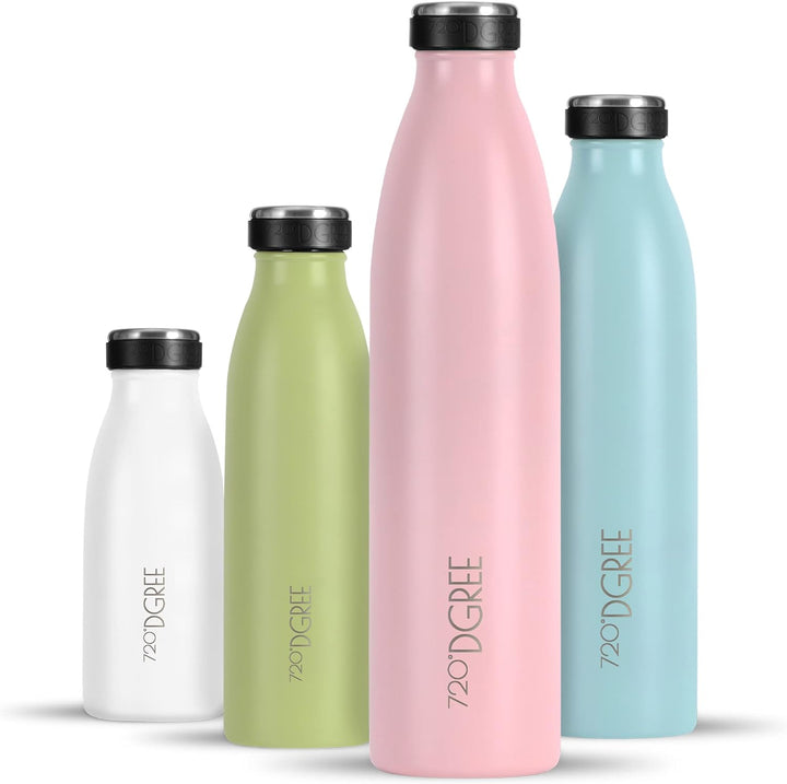 720°DGREE Edelstahl Trinkflasche “milkyBottle” - 750ml - BPA-Frei, Auslaufsicher, Kohlensäure geeign