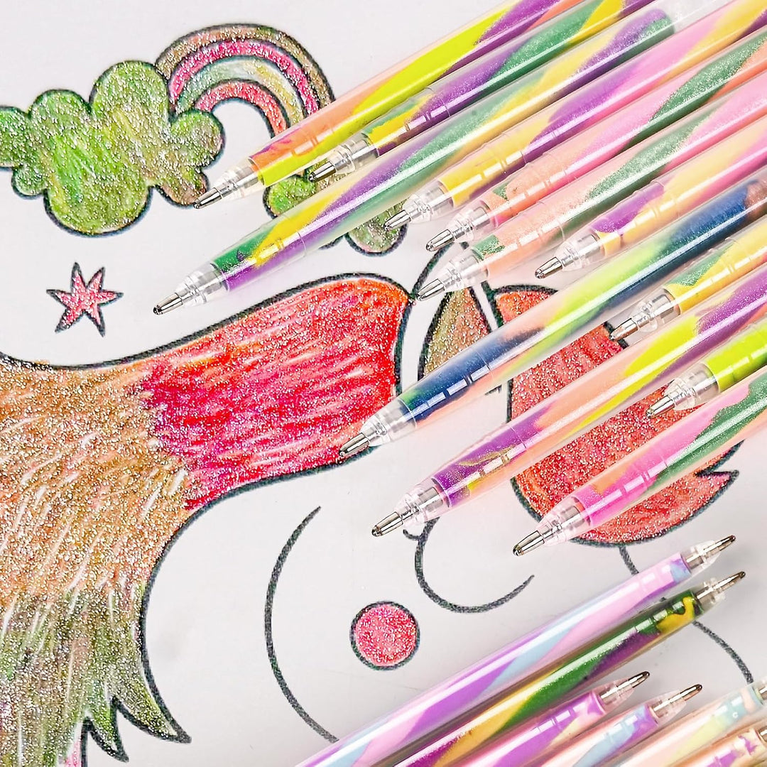 Mitgebsel Kindergeburtstag, 24 Regenbogenstifte - 12 Neon &amp; 12 Pastell, Geschenke für Mädchen 4-12 J