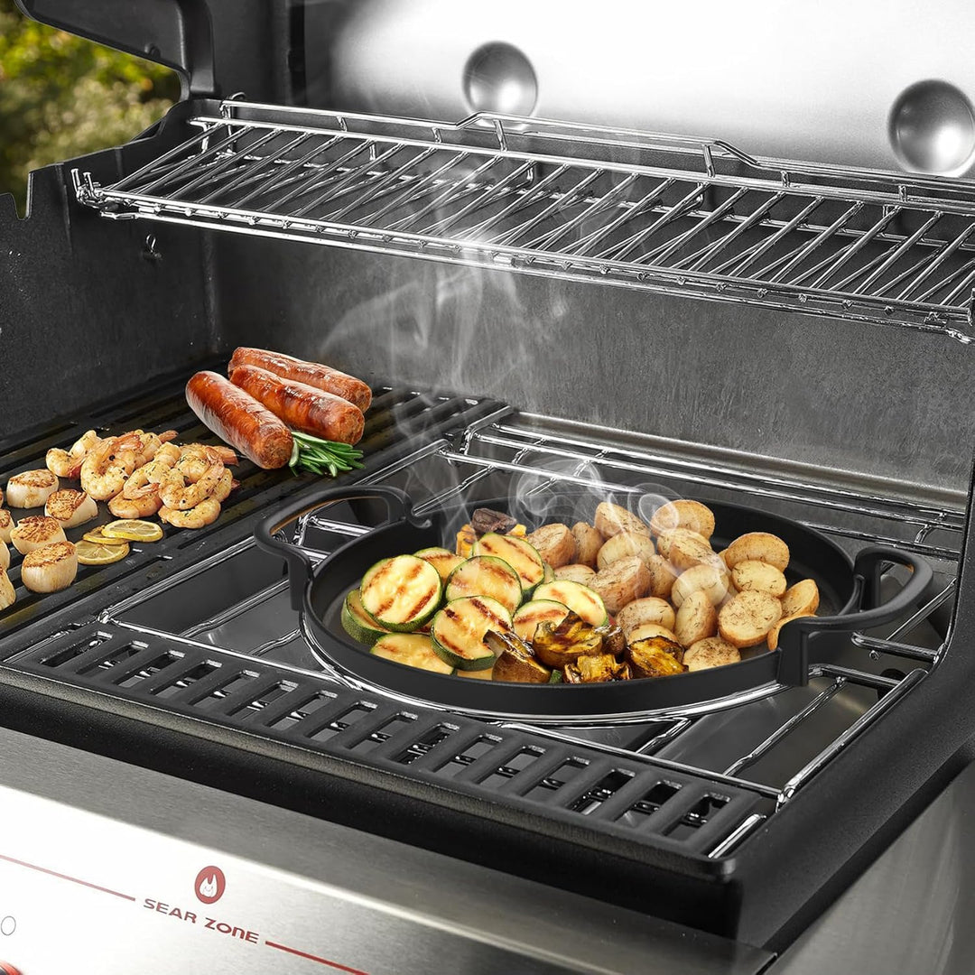 Onlyfire Runde Gusseisen-Pfanne Ø 30,5 cm für Weber Gourmet BBQ System 7421 | Ersatzteile für Weber