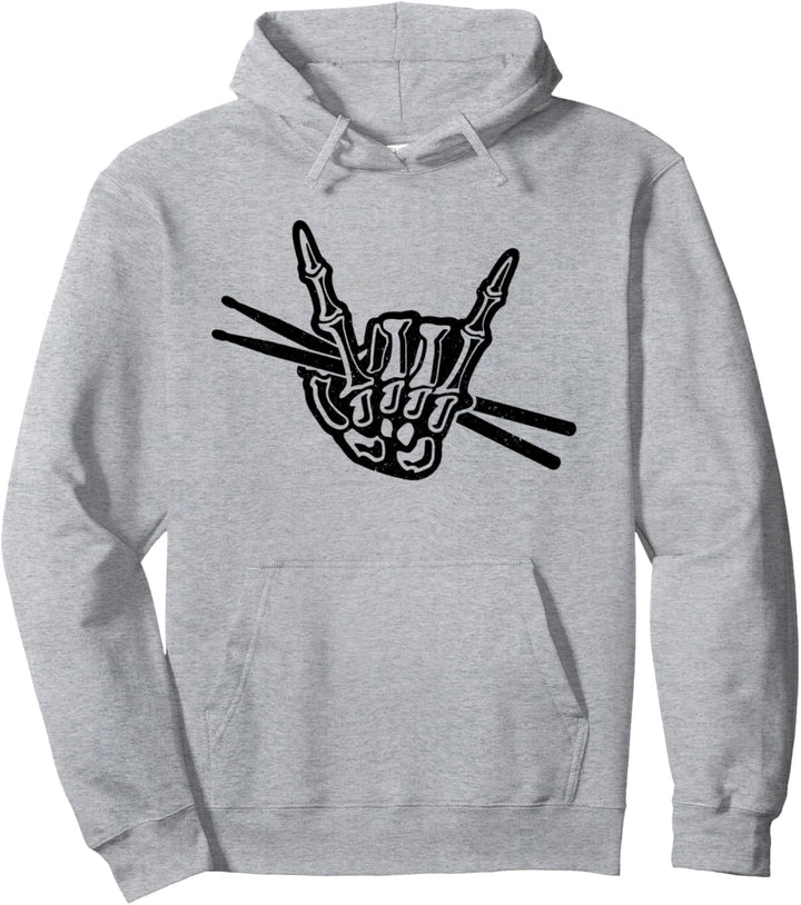 Drummer Halloween Skelett Hand Rock & Roll Drums Musiker Pullover Hoodie