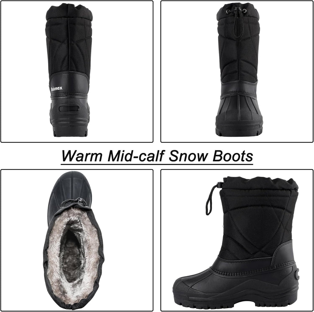 Knixmax Herren Damen Schneestiefel Winterstiefel Warme Gefüttert Winterschuhe rutschfest Wasserdicht