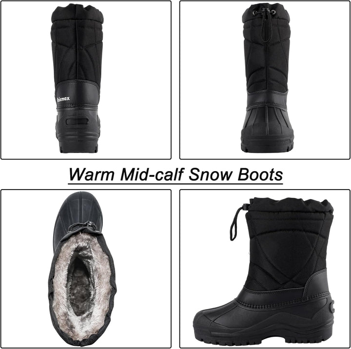 Knixmax Herren Damen Schneestiefel Winterstiefel Warme Gefüttert Winterschuhe rutschfest Wasserdicht