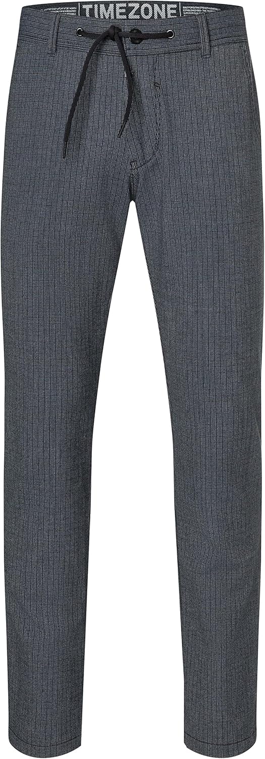 Timezone Herren Regular Luitz Freizeithose 30W / 32L Blue Check, 30W / 32L Blue Check