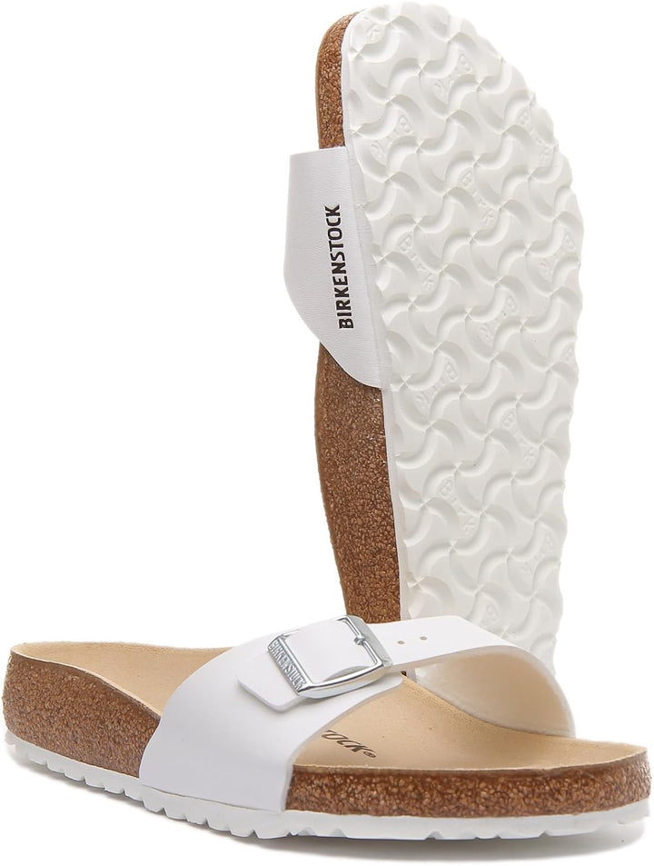 Birkenstock Unisex Erwachsene Pantolette Madrid Birko-Flor normal 43 EU Weiss, 43 EU Weiss