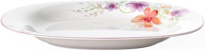 Villeroy und Boch Mariefleur Basic Servierplatte, 34 cm, Premium Porzellan, Weiss/Bunt Servierplatte