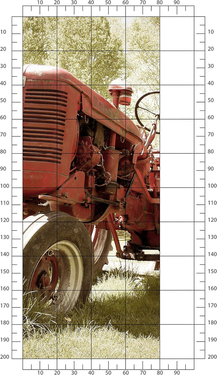 wandmotiv24 Türtapete Alter Traktor 80 x 200cm (B x H) - Dekorfolie selbstklebend Sticker für Türen,
