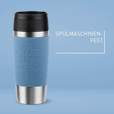 Emsa N20211 Travel Mug Classic Isolierbecher 0,36 Liter | neuer Komfort-Schraubverschluss | Edelstah