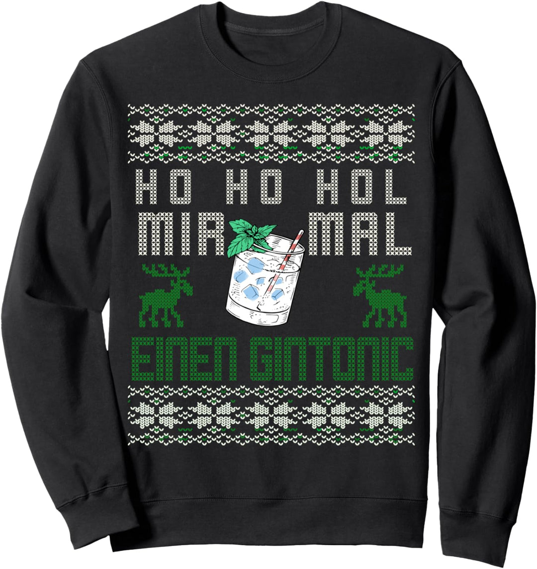 Gin Tonic Lustiges Weihnachts Kostüm Ugly Christmas Sweatshirt