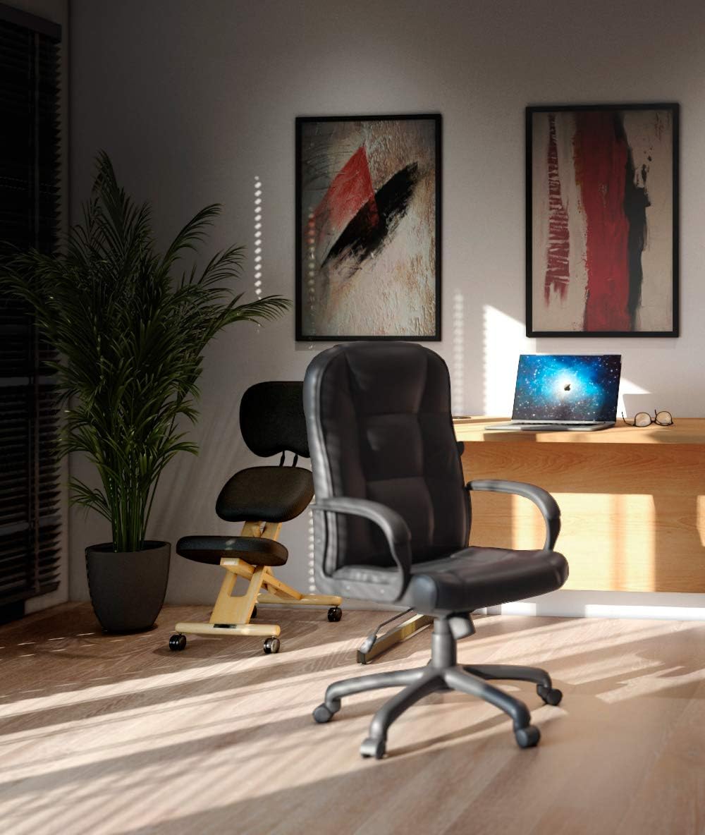 cinius Ergonomischer Stuhl Orthopädischer Kniestuhl mit Rücken Computerstuhl Kniehocker Stoff Natura