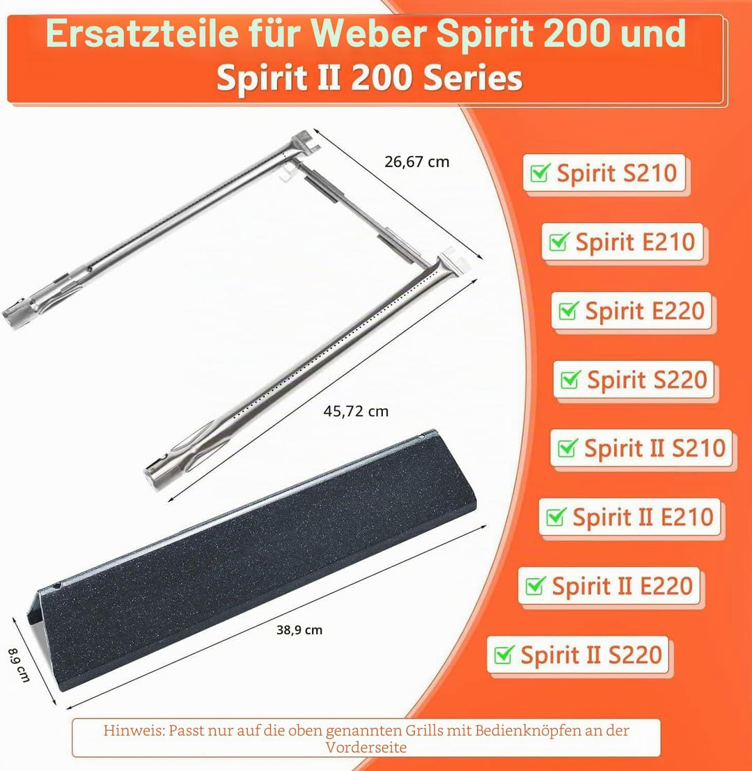 GFTIME 7635 Flavorizer Bars &amp; 69785 Brenner Ersatzteile für Weber Spirit I &amp; II E210/220, S210, S220