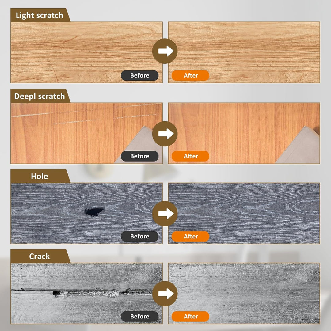 Laminat Reparaturset, 11 Farben Vinylboden Reparaturset mit Wärmestift Parkett Möbel Hartwachs Repar