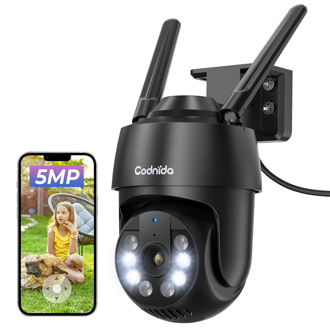 5MP Überwachungskamera Aussen WLAN,2,4/5Ghz WiFi Kamera Outdoor mit Bewegungsmelder,Automatische Ver