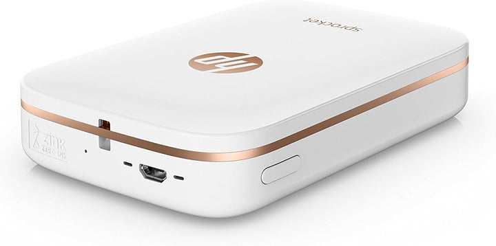 HP Sprocket Mobiler Fotodrucker (Drucken ohne Tinte, Bluetooth, 5 x 7,6 cm Ausdrucke) weiss nur Foto