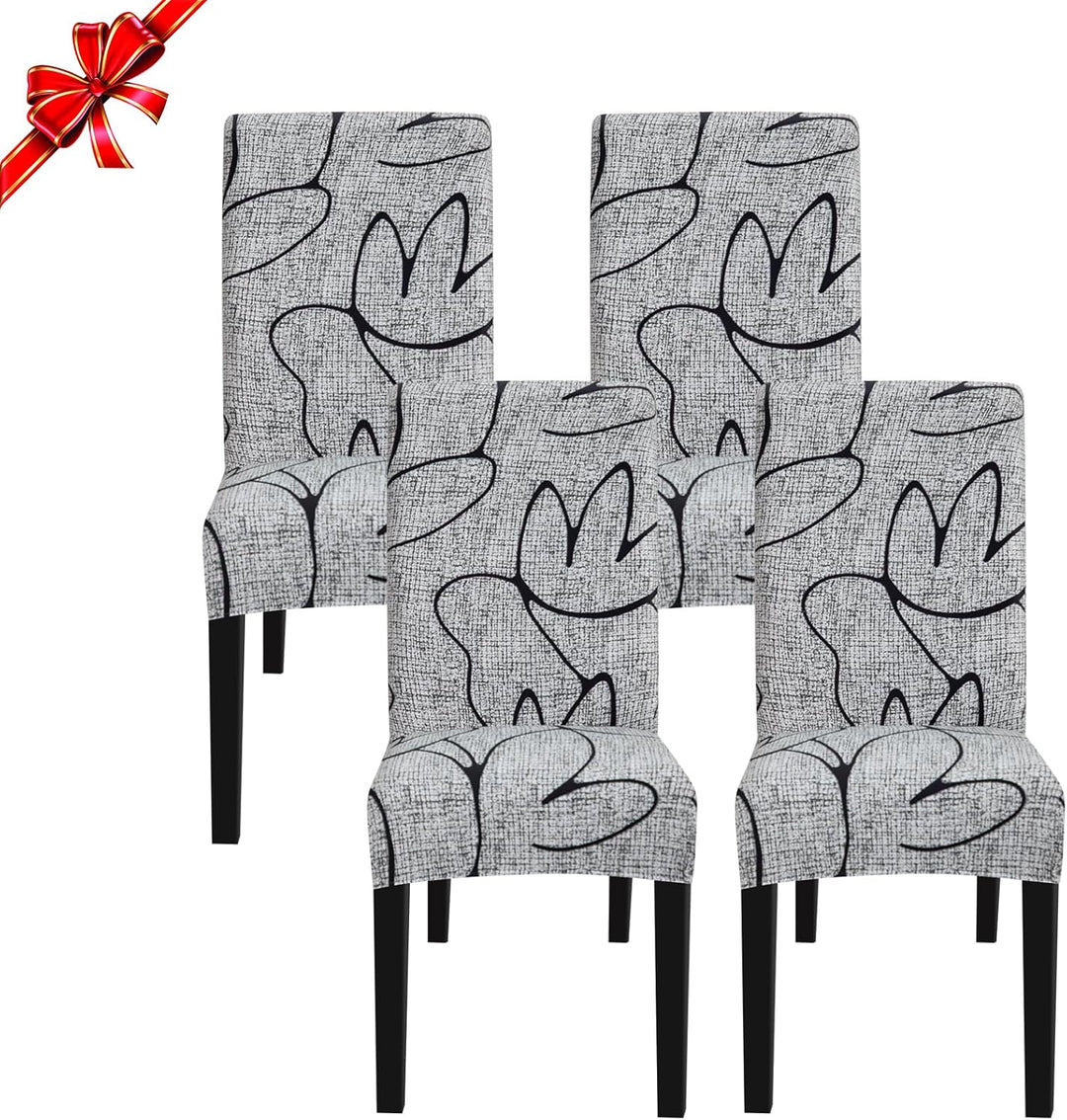 Jaotto Stuhlhussen 4 Stück Universal, Stuhlhusse Stretch 4er Set Moderne, Stuhlhussen Schwingstühle