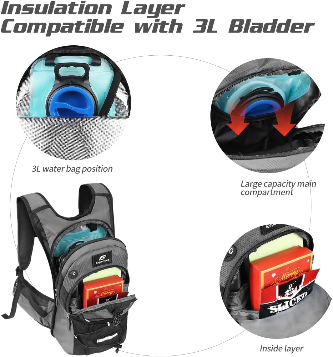 Trinkrucksack mit Trinkblase 3L BPA-Frei, Wasserdichter Outdoor-Rucksack, Rucksack mit Trinksystem,