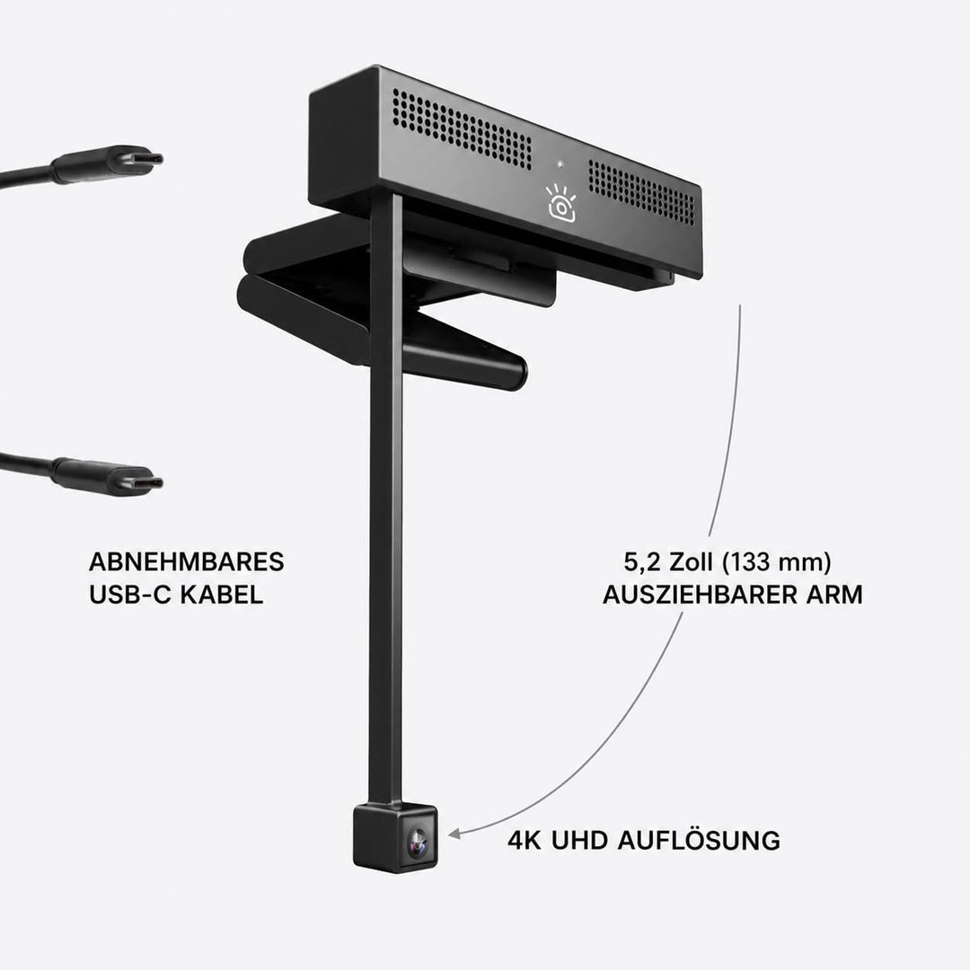 iContact Camera ProXL 4K HD Augenkontakt-Webcam mit Mikrofon mit Geräuschunterdrückung, USB-Computer