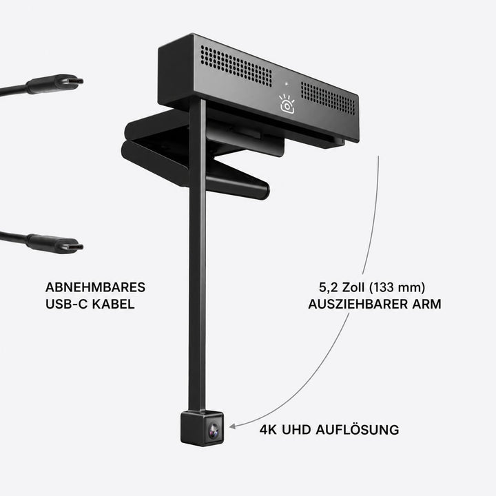 iContact Camera ProXL 4K HD Augenkontakt-Webcam mit Mikrofon mit Geräuschunterdrückung, USB-Computer
