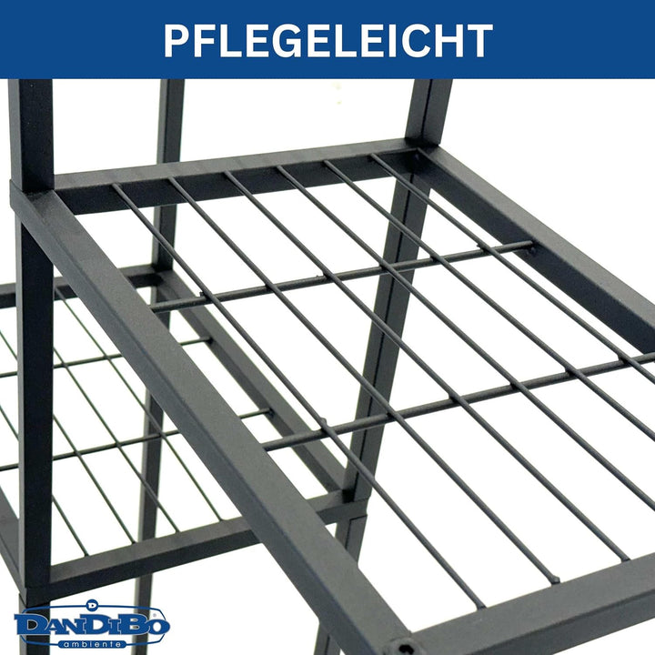 DanDiBo Blumenregal indoor Metall Schwarz 6 Ebenen 96578 Blumentreppe Modern Pflanzentreppe Design P