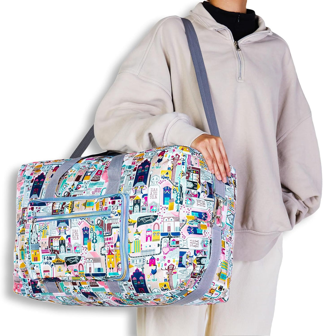 Arxus Grosse Faltbare Reisetasche Tragen Sie die Reisetasche am Wochenende über dem Gepäck mit Schul