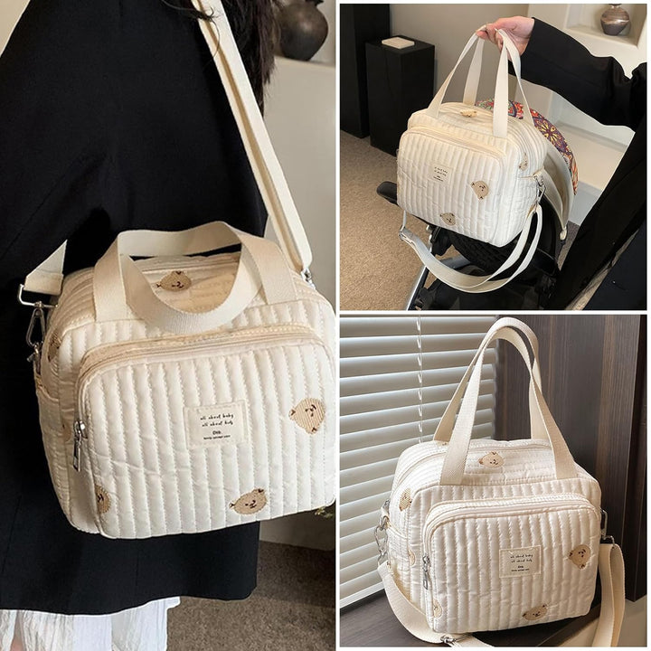 Grosse Wickeltasche Bag, Kompakte Baby Windeltasche & Reisetasche, Vielseitige Tragetasche mit Schul