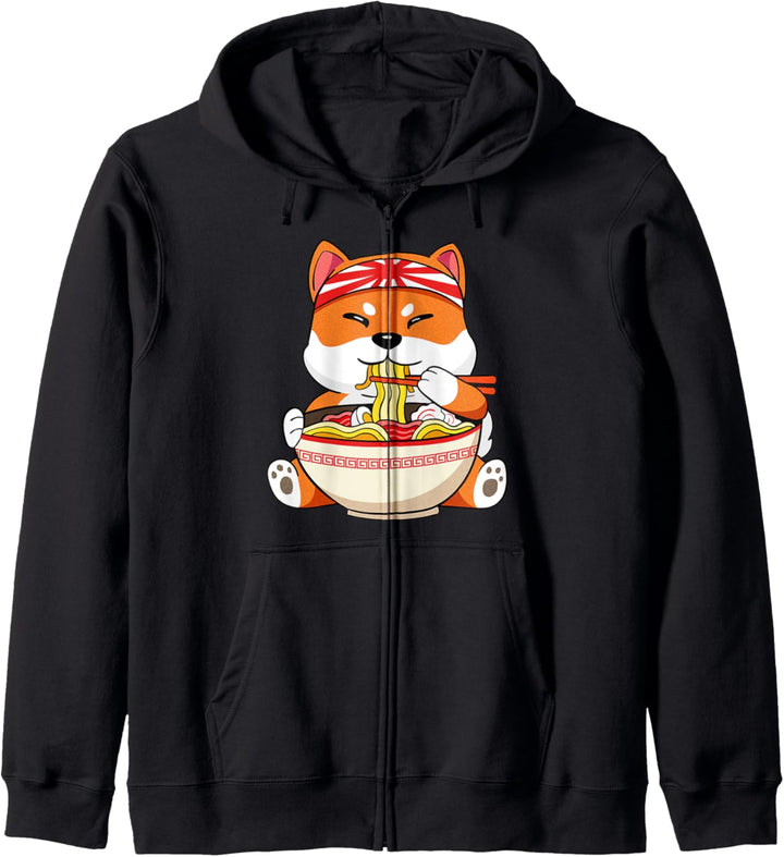 Akita Shiba Inu Ramen Nudeln Anime Manga Otaku Kawaii Tier Kapuzenjacke