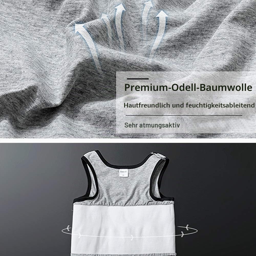 XUJI Brust binder Atmungsaktiv Baumwolle mit Gummiband für Transgender FTM Grau XL, Grau XL