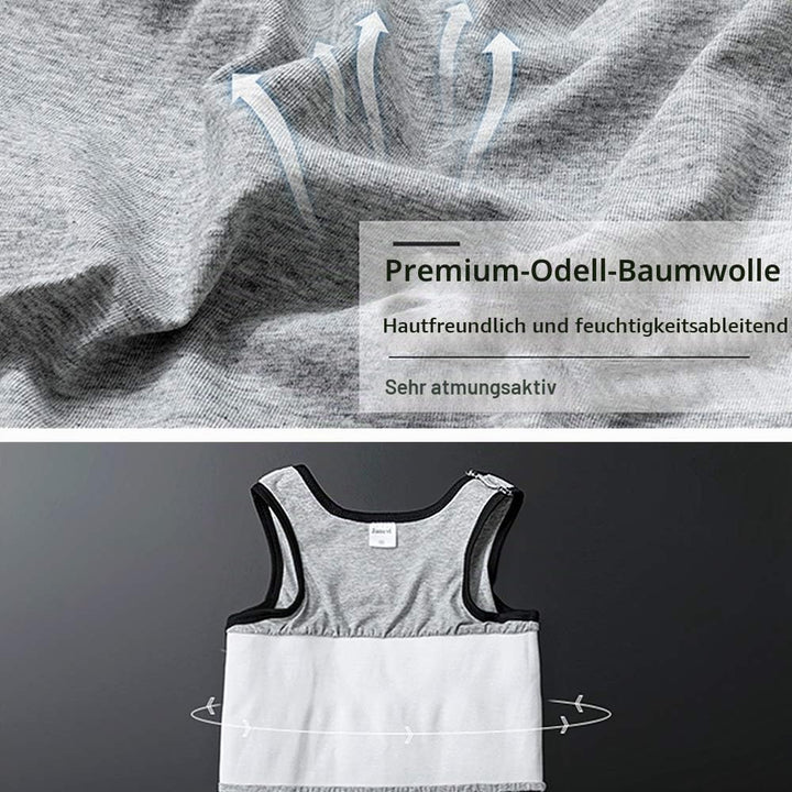 XUJI Brust binder Atmungsaktiv Baumwolle mit Gummiband für Transgender FTM Grau XL, Grau XL