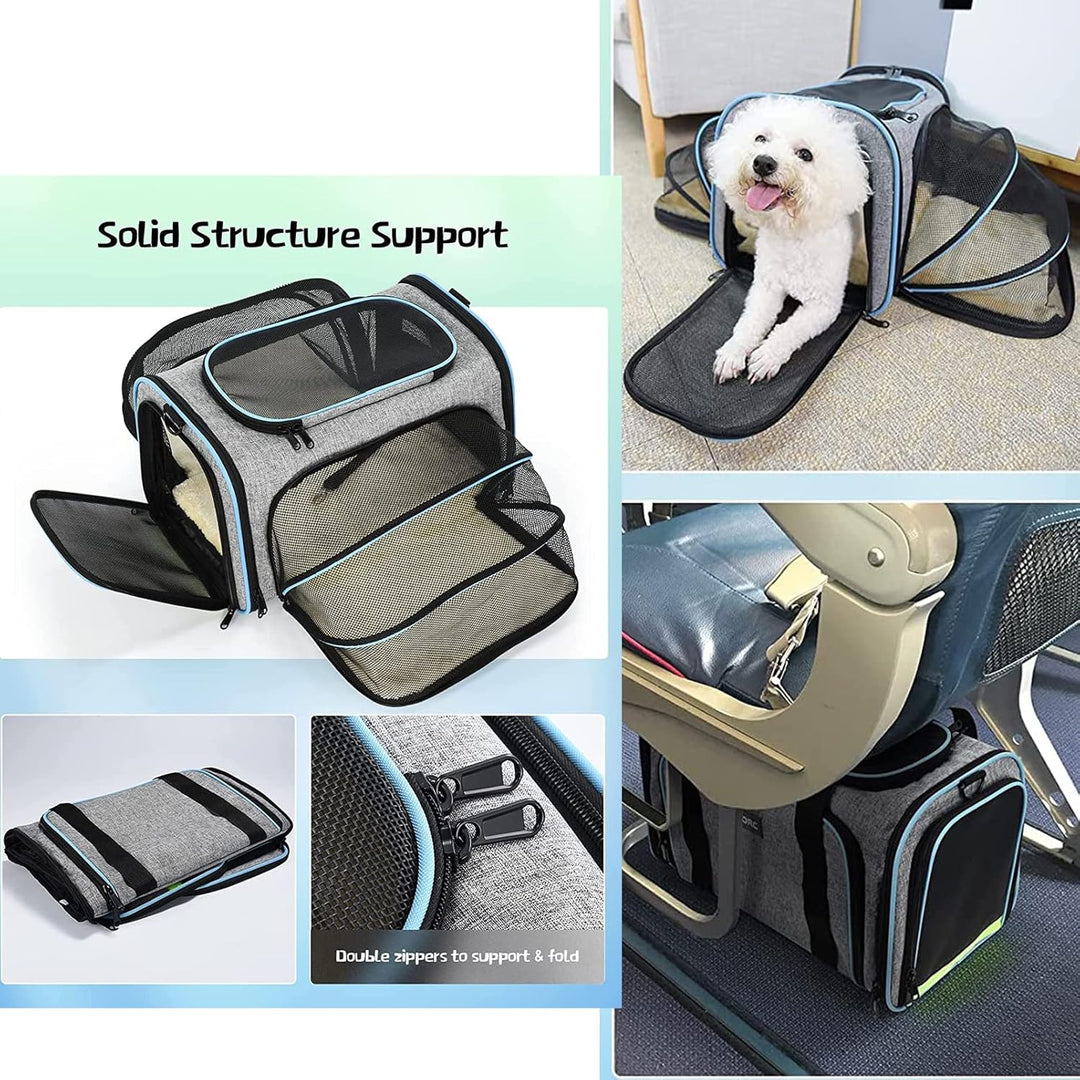 (10997 Grau/Hellblau) Haustier-Transporttasche Katzentasche Hundebox Transportbox Tragebox Hunde Kat