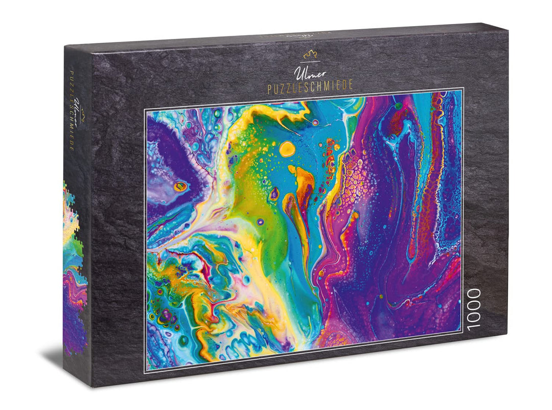 Ulmer Puzzleschmiede - Puzzle „Farbkunst“ - Einfallsreiches buntes Kunst-Puzzle 1000 Teile mit abstr