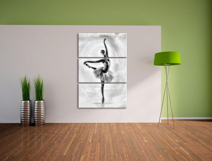 Pixxprint Ästhetische Ballerina als Leinwandbild/Grösse: 3 Teilig (120x80 cm) cm/Wandbild/Kunstdruck