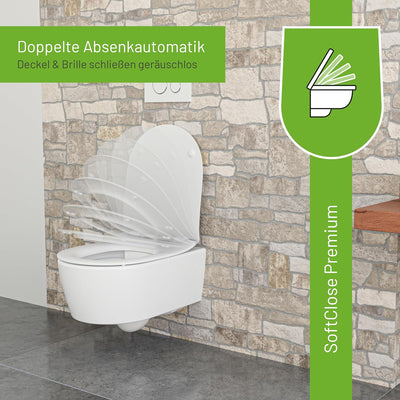 LUVETT® Deluxe WC-Sitz D800 mit Absenkautomatik, EasyClean (abnehmbar), Premium Duroplast > absolut