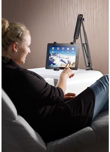 Callstel Tablet Halterung Bett: Premium PRO-Tablet-Halterung bis 12,9" / 13" mit Schwenkarm (kompati