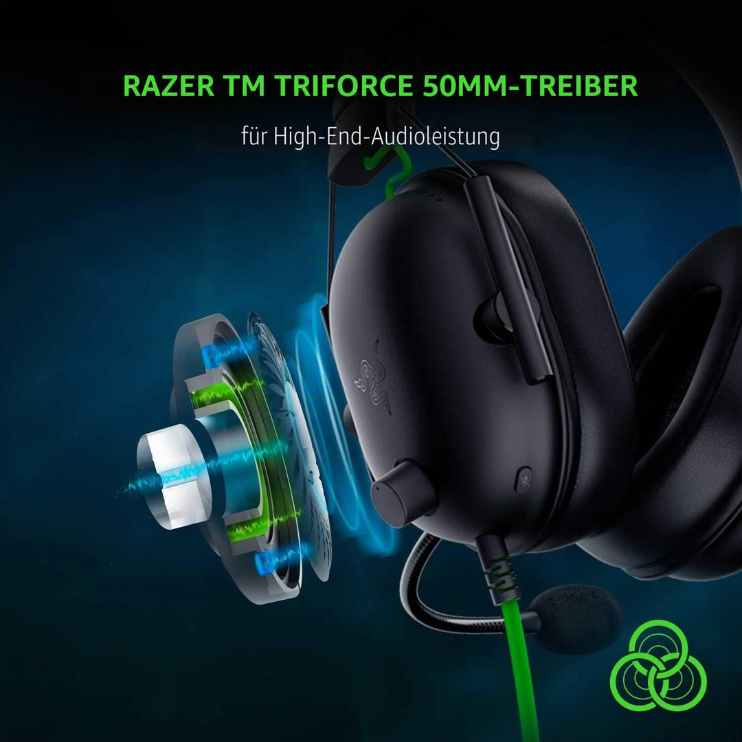 Razer BlackShark V2 X Gaming-Headset: 7.1 Surround Sound – 50 mm Treiber – Memory-Schaumstoff-Kissen