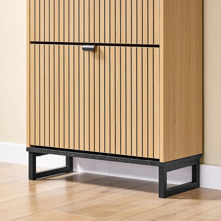 SoBuy Schuhschrank schmal schuhkipper – platzsparendes Schuhregal mit Klappen für Flur & Kommode – m