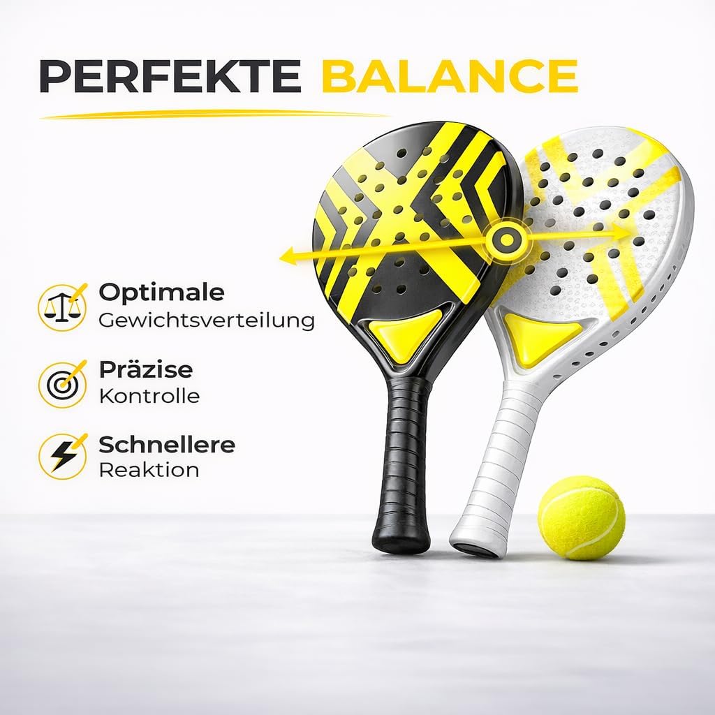 Padel Schläger Set mit Meshtasche – Für Erwachsene Profi Racket | Hochwertige Padelschläger für Anfä