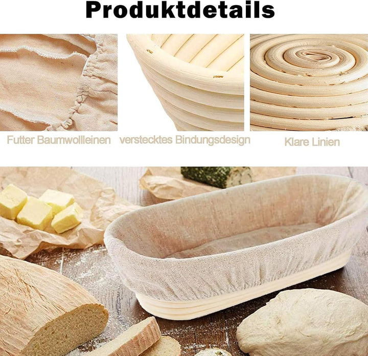 Gärkörbchen Oval, Gärkorb für Reben, Handgefertigter Rattan Fermentationskorb, Brot Gärkorb Handgefe