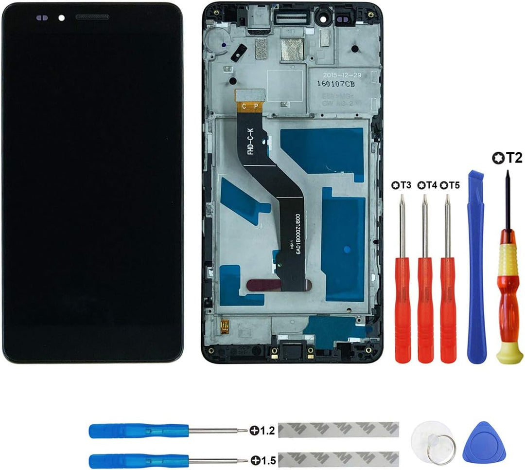 swark LCD Display Kompatibel mit Honor 5X (Schwarz mit Rahmen) Touchscreen + Tools