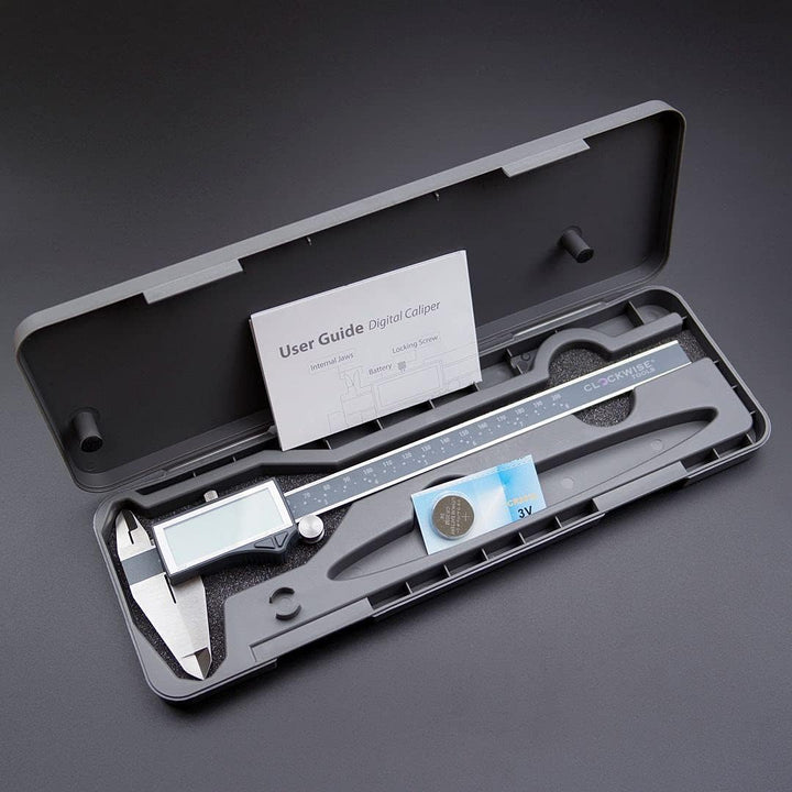 Clockwise Tools DCLR-0805 Elektronischer Digitaler Mikrometer Messschieber Zoll/metrisch/Brüche 0-8