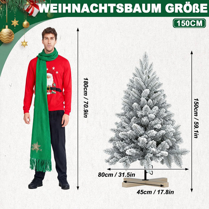 VA-Cerulean Weihnachtsbaum Künstlicher,schwer entflammbar,Schnellaufbau,Weihnachtsdeko,Unechter Tann