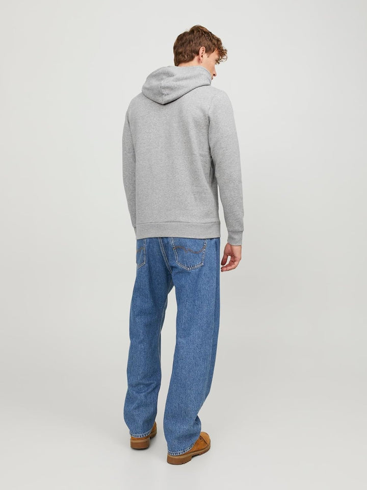JACK & JONES Male Kapuzenpullover Logo Kapuzenpullover XS Light Grey Melange, XS Light Grey Melange
