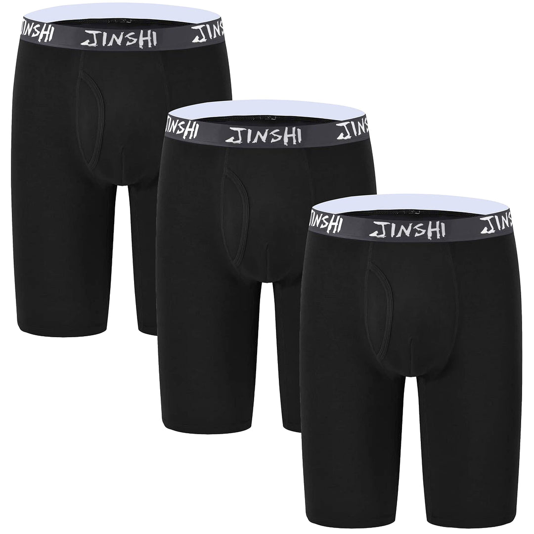 JINSHI Herren Boxershorts Extra Langes Beine Unterhosen Weich Bambus Retroshorts Passform Trunks Unt