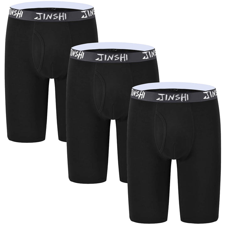JINSHI Herren Boxershorts Extra Langes Beine Unterhosen Weich Bambus Retroshorts Passform Trunks Unt