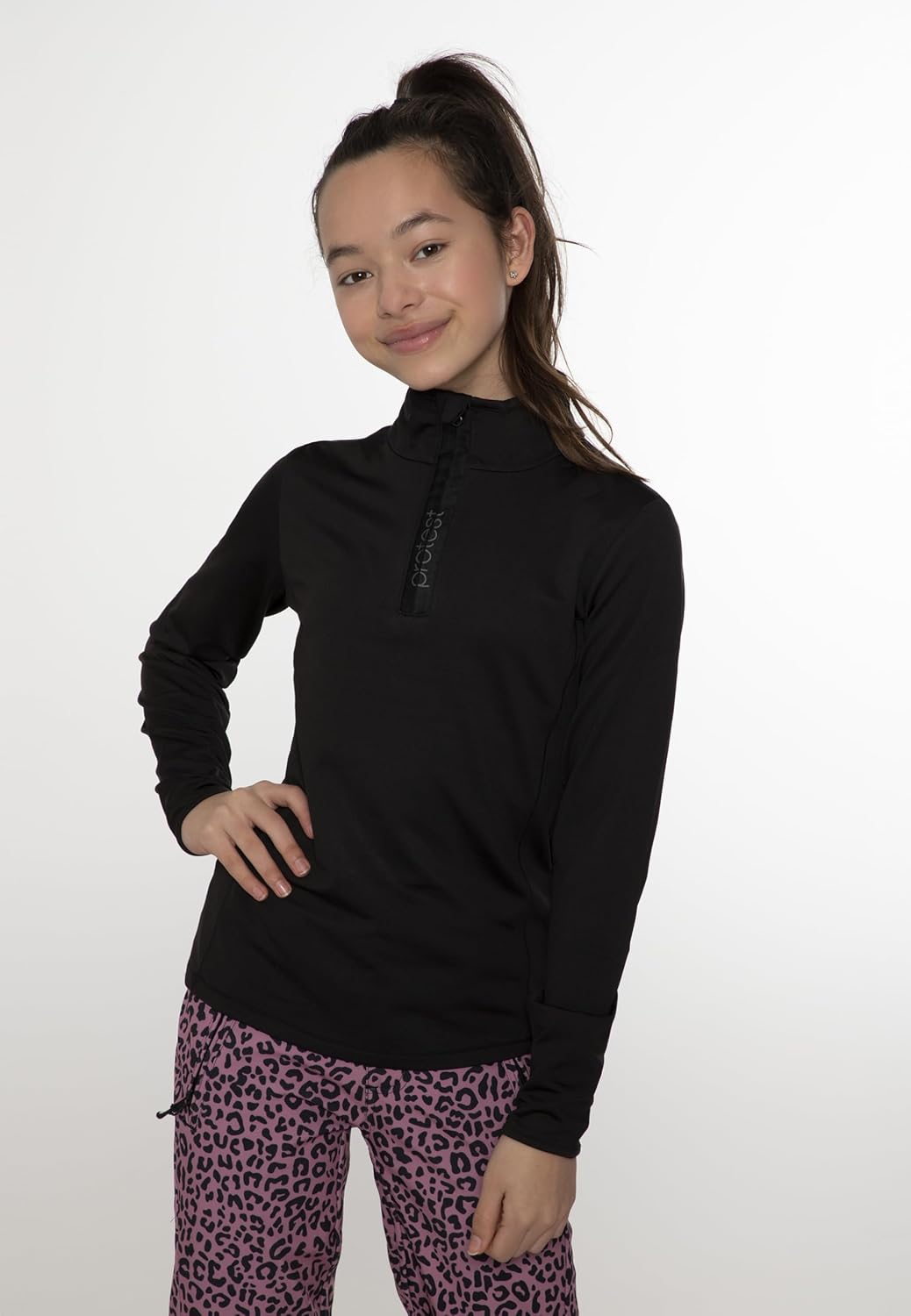 Protest Mädchen 1/4-reissverschluss FABRIZOY JR XS True Black, XS True Black