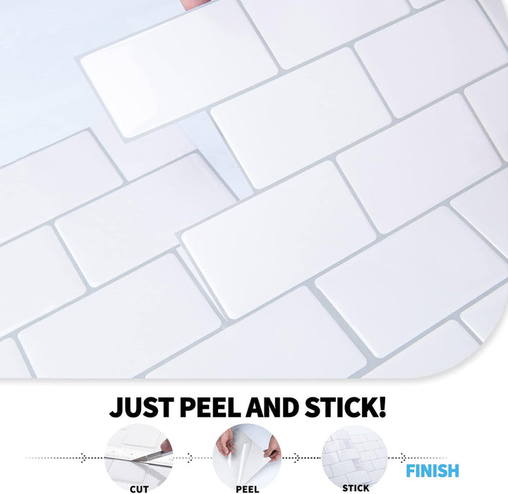 Art3d 10 Stück 30,5 x 30,5 cm Fliesenspiegel Selbstklebend Küche Klebefliesen Küche Bad Strahlendes
