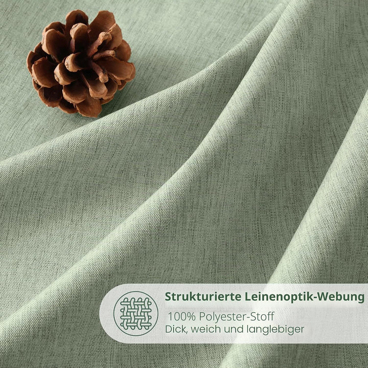 VANZAVANZU Duschvorhang Leinen mit Metall Duschvorhangringe Stoff Textil Badewannenvorhang Anti Schi